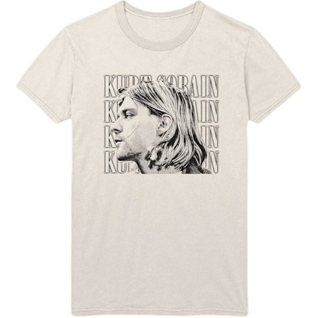 Kurt Cobain Unisex Adult Contrast Profile T-Shirt L Natural