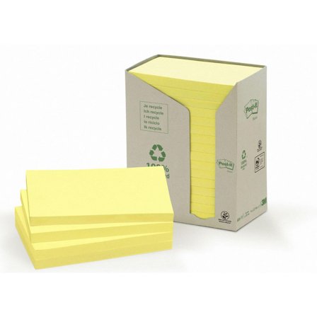 POST-IT Notes 100% recy 127x76 gul 16/fp - Lyreco - Kontorsmaterial - Notes och Post-It - Notes - Gula