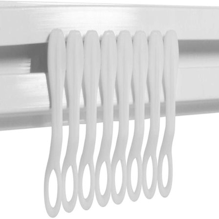 Glidkroker Hvite Plastgardinkroker, 50-pakning