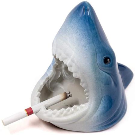 Cigarr Askfat, Keramik, Vindtät, 1 Styck, Blå