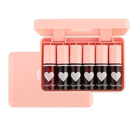 6 farger Lip Tint Stain Sett Koreansk Lip Gloss Lip