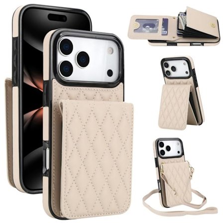 iPhone 17 Pro Max Skal med RFID och Rhombisk Korthållare