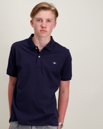 GANT SHIELD SS PIQUE Blå Piké Kille - Kids Brand Store