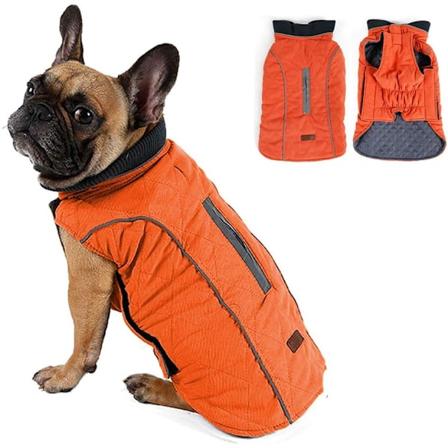 Kold vinter hundekjole jakke vest varm outfit tøj til små mellemstore store hunde orange M orange