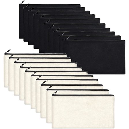 20 stk. lærredsmaleri tasker rejse toilettaske lynlås kosmetiktasker brudepiger gave kosmetiktaske stof penalhus lærred makeup taske lille B