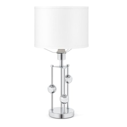 Moderni Pöytälamppu E27 Kanta COSTWAY-Liina Varjostin-3 Koristepalloa-Käytännöllinen Kytkin-Vakaa Jalusta-Makuuhuone, Olohuone