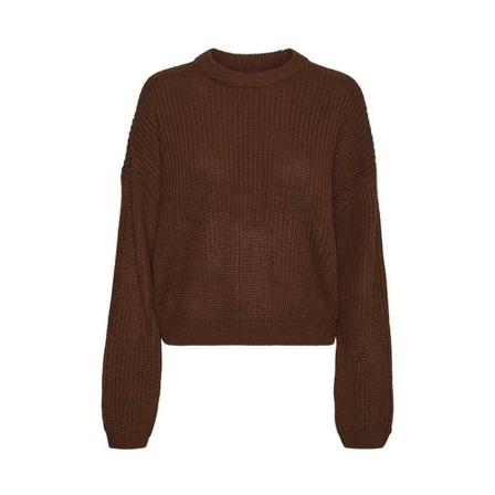 Noisy May, Round-neck Knitwear Bruin, Dames, Maat:M