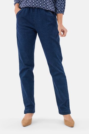 SIGNATURE - Jeans - Mørkeblå - Elastik i Taljen