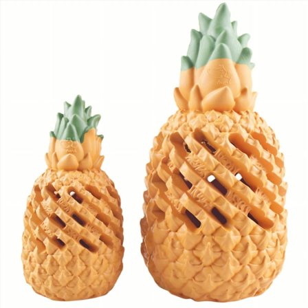 Ananas-formet tyggelegetøj til små hunde - Holdbart gummi tand- og mental stimulerings bidelegetøj til små til mellemstore hunderacer