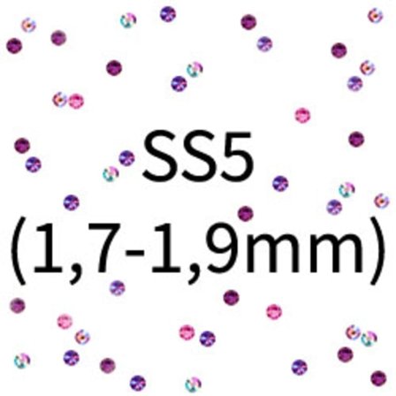 100-pack Swarovski strass med platt rygg, 1,7-1,9 mm, färgblandning flerfärgad