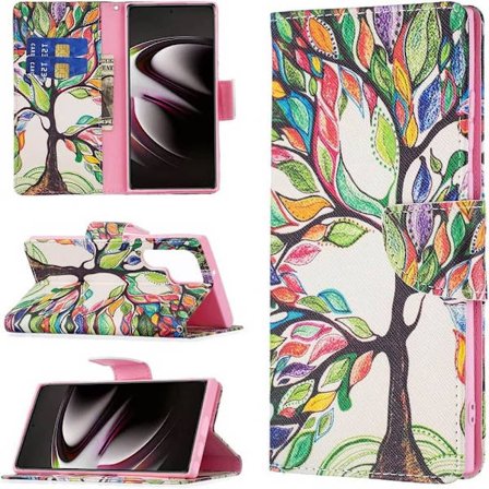 Plånboksfodral Samsung Galaxy S22 Ultra - Färgglatt Träd