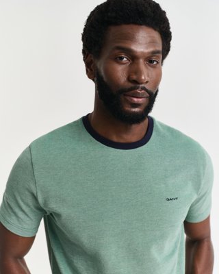 GANT - 4-farget oxford t-skjorte til herre deep green