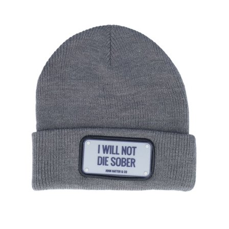 John Hatter & Co - Grå cuff Beanie - Rubber Not Die Sober Grey Cuff @ Hatstore