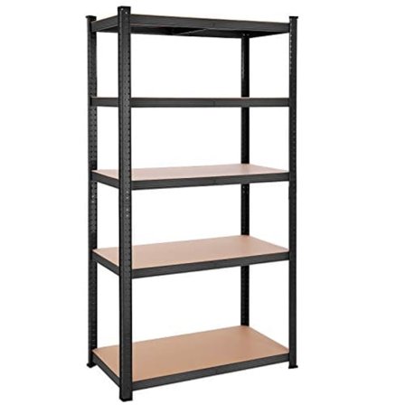 Songmics 5-hyllyinen hylly, teräshylly säilytykseen, 50 x 100 x 200 cm, musta