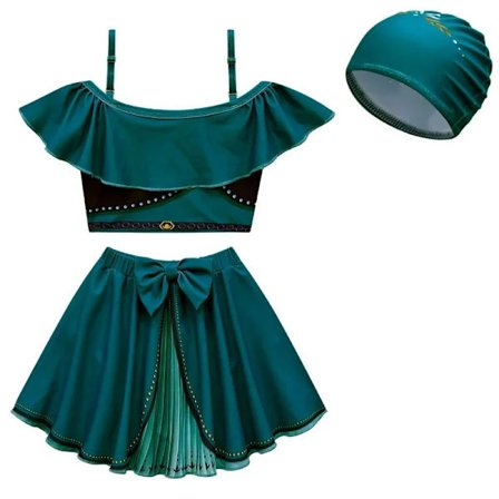 Disney Frozen Lasten Uima-asut Cosplay Elsa Anna Uimapuku Tytöille Kawaii Ranta Lyhythihainen Lyhyt Hame Hatut Lasten Bikinisetit