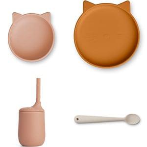 Liewood Cat/Pale Tuscany Multi Mix Cathy Dinner Set One Size - Tableware - One size - Brown