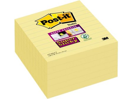 Post-it Notes SS linjerade 101x101mm gul 6/fp - Lyreco - Kontorsmaterial - Notes och Post-It - Notes - Extra sticky