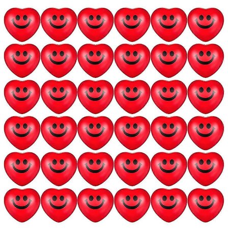 36 stk. Valentinsdag Hjerte Stressbolde Formet Stressbolde Hjerte Smil Stressbolde til Fest