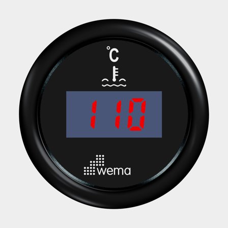 Vattentemperaturmätare digital svart