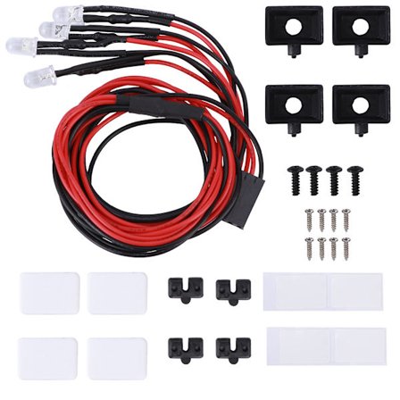 LED Tak Bagasjebrett Lampe Firkantet Lampeskjerm Passer for Trx4/SCX10 II 90046 90047 1/10 RC Bil 4LED