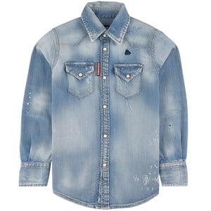 Kids - Dsquared2 Blue Denim Shirt - Tops - 8 years - Blue