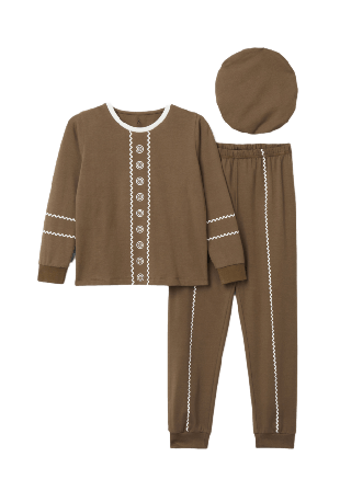 Å KIDS Pepparkaksdräkt 3 delar Barnkläder stl. 86-152 Brun 86/92