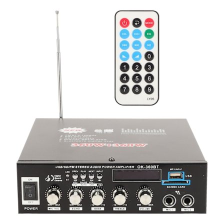 12V Bluetooth digitaalinen vahvistin 360W ja 360W 220V äänenvoimakkuuden säätimellä autoille, kodeille ja viihdepaikoille