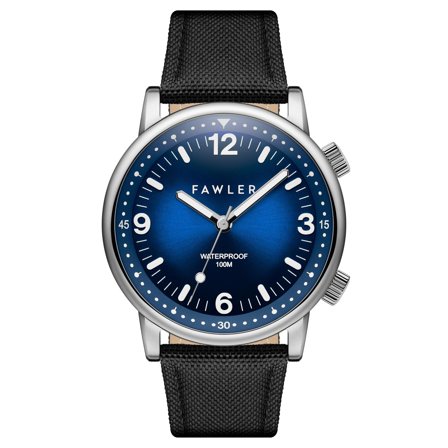 Acero | Silver-tone and Blue Stainless Steel Dive Watch for Men - Wrist watches