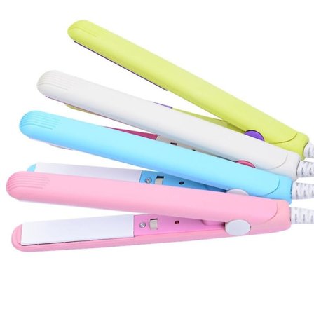 TG Rejse-miniglatter Keramisk turmalin-glattejern med rejsetaske Dual Voltage Rejseglattejern Pink -F10