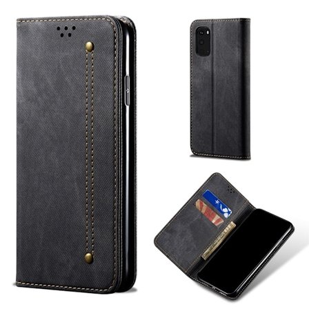 Jeans Samsung Galaxy S20 FE 5G flip case - Musta