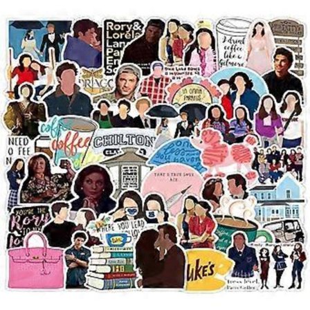 50 st Gilmore Girls-klistermärken Estetiska Amerikanska TV-serier Cartoon-klistermärken för Tonåringar Vattenflaska, Vattentäta Vinylklistermärken 