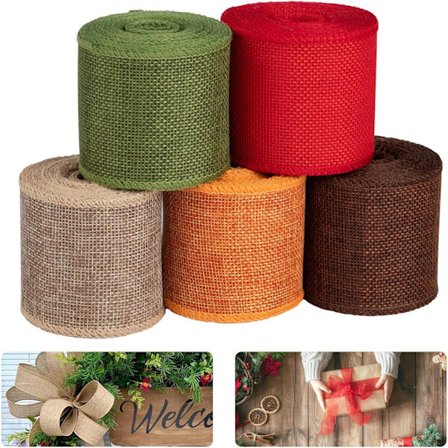 Linenbånd, Bredt Canvasstof Jute Snøre til Gaveindpakning