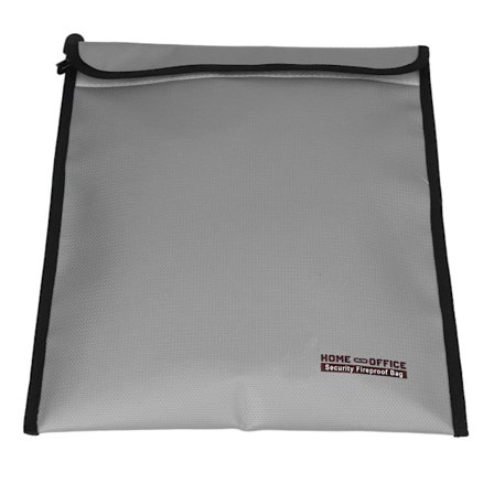 Brandsikker Dokumenttaske Silikone Glasfiber Grå Dobbelte Lynlåse Power Bank Certifikat Opbevaring