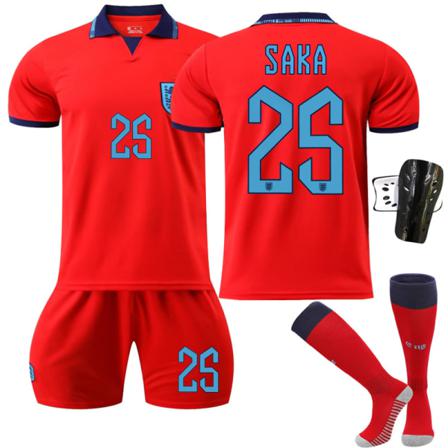 2022 Qatar World Cup England Borta Fotbollströja Set 2xl