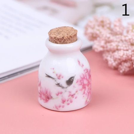 DIY Negleværktøj Pæon Mini Keramisk Glas Dappen Skål Kop med Trælåg Akryl Væske Glitter Pulver Flaske