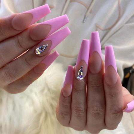 Manikyr Rosa Plommon Diamant Vattendroppar Nail Patch 24st