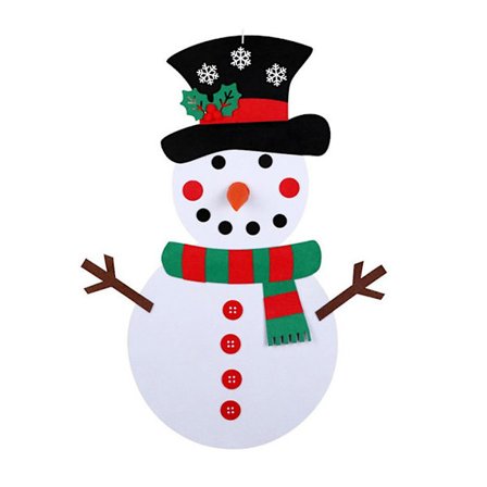 Jul DIY Filt Snögubbe Barn Filt Julspel Set Avtagbar Väggdekoration