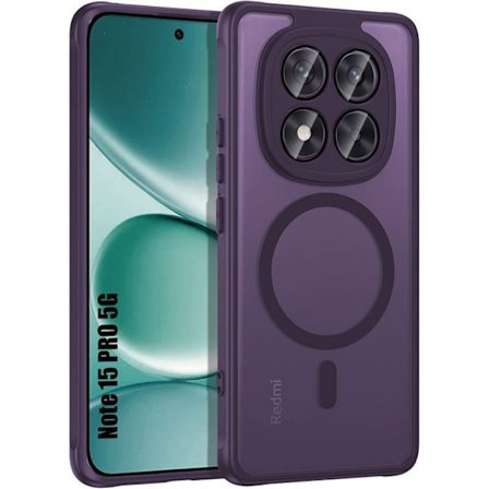 Cover til Xiaomi Redmi Note 15 Pro 5G - Beskyttelse med Magnetisk Ring og Kameraglas - Lilla