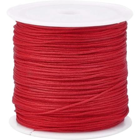 Galaxy 45 m/rulla 0,8 mm nylon Punainen nylon erikoispunottujen korujen valmistukseen (punainen) punainen