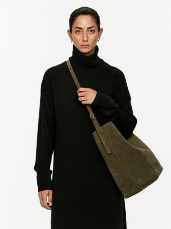 ARKET - Women's Suede Tote Bag - Green -