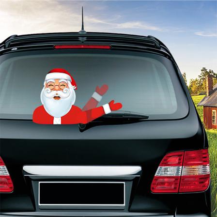 Bakruta-Vissare Dekal Jultomte Vinkar Viftande Vissare Klistermärke 3d Animerade Roliga Jul (Stil 34)