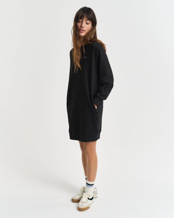 GANT Damen Sweatkleid mit Rundhalsausschnitt (XL) Schwarz Grau