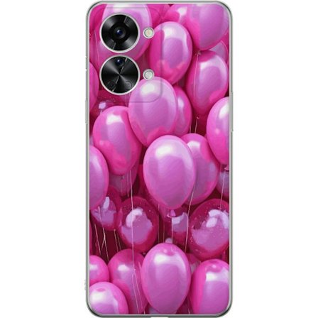 Kompatibelt Mobilskal till OnePlus OnePlus Nord 2T Rosa ballonger glansigt festligt motiv som för tankarna till födelsedag firande kärlek och gläd