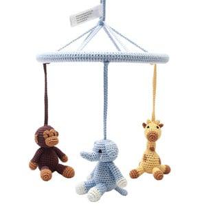 natureZOO Blue Monkey, Giraffe & Elephant Mobile 0 - 4 years - First toys and baby toys - 0 - 4 years - Blue