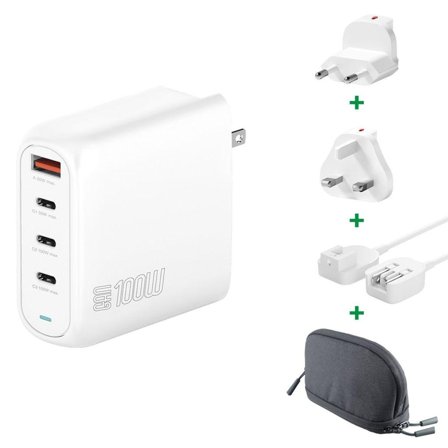 4smarts Charger GaN Flex Pro 100W, 3xUSB-C, 1xUSB-A, Travel Edition