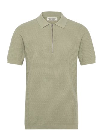 Casual Friday Cfjoe Ss Structured Polo Knit - Khaki green - XL