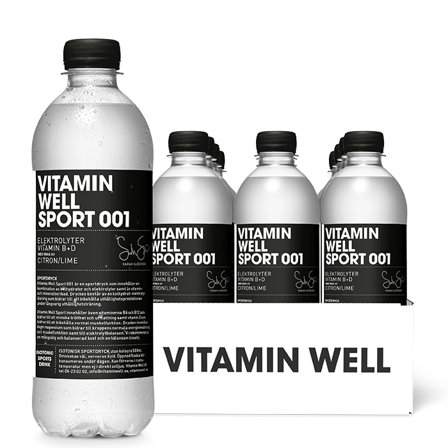 12 x Vitamin Well Sport 001, 500ml, Lemon/Lime