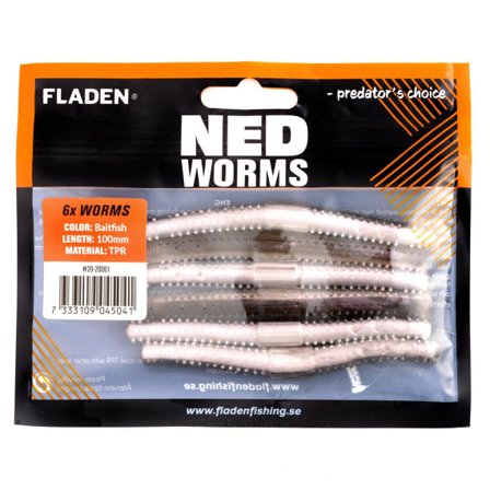 Fladen NED worm 6p 10cm Baitfish