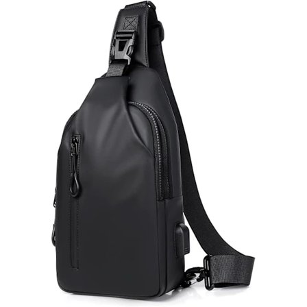 Pieni Sling Bag Kevyt Rintalaukku, Vedenpitävät Olkalaukut, Crossbody-laukut USB-latausportilla, Unisex Sling Reppu Laukku Urheiluun