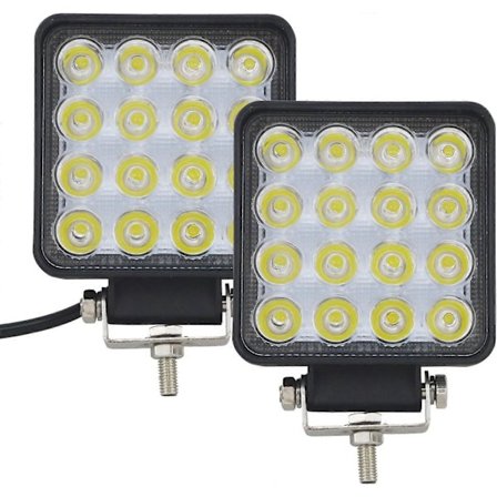 2 st 4 tum 48W Spot Light Arbetsljus LED, Bredstrålande Arbetsljus för Terränglastbil SUV och 4x4 Dimljus